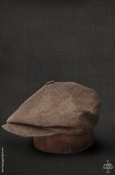 Inspired by Peaky Blinder. Soft and yet hold the shape without being too flat. Made in 100% cashmere wool herringbone. Dusty brown color. Fully lined in soft cotton. Using the Japanese rayon ribbon as sweat band inside, very comfortable. Medium: 22 1/2" circumference, 7 1/4" Large: 23 1/4" circumference, 7 3/8" XL: 24" circumference, 7 1/2 - 7 5/8" Handmade in New York Engineer Hat, Borsalino Hats, Dusty Brown, Fashion Shoots, Stetson Hat, Sweat Band, Hats For Sale, Cashmere Wool, Wool Plaid