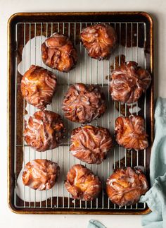 freshly baked pastries on a cooling rack, ready to be eaten for lunch or dessert