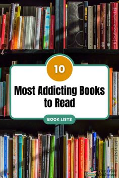 bookshelf full of books with the title 10 most adulting books to read