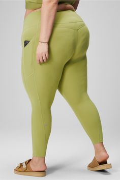 Oasis PureLuxe High-Waisted 7/8 Legging Fabletics green female Activewear >> Womens >> Bottoms >> Leggings >> 7/8s PureLuxe plus Yoga and Studio All-Way Stretch/Chafe-Resistant/External Pockets/Moisture-Wicking/UPF Protection Buttery-soft pocket style in PureLuxe Range Of Motion, Moisture Wicking, Active Wear For Women, Oasis, Fabric Care, Womens Bottoms, Soft Fabrics, Perfect Fit, Leggings