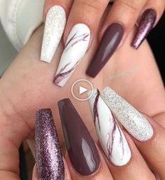 Precious Nails, Stylish Nails Designs, Matte Nails Design, Fall Acrylic Nails, The Marble, Nail Designs Glitter, Marble Nails, Hot Nails, Coffin Nails Designs