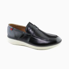 #color_Black Napa Modern Business Slip-ons With Contrast Sole, Modern Black Moc Toe Dress Shoes, Black Moccasins With Stitched Sole For Business Casual, Black Modern Plain Toe Moccasins, Modern Black Plain Toe Moccasins, Black Plain Toe Modern Moccasins, Modern Black Moc Toe Loafers, Black Leather Dress Shoes With Ortholite Insole, Business Slip-on Leather Shoes With Ortholite Insole