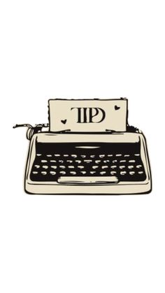 a black and white typewriter with the word id on it's top panel