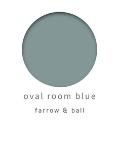 the oval room blue farrow & ball logo is shown in white and has a gray circle