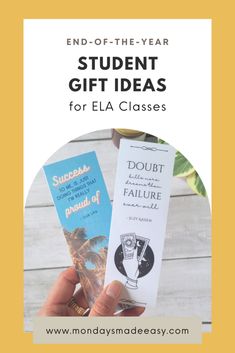 the end - of - the - year student gift ideas for ela classes