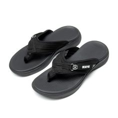 Uncover essential comfort in our Women's Soft Cushion Flip Flops! Combining ultimate comfort with versatile functionality, the soft, lightweight, and durable material ensures delight in casual, professional, and recreational activities like walking, boating, hiking, and gardening. With a built-in arch support, heel cup for extra stability, and a slip-resistant MD outsole, these thong sandals are perfect for indoor and outdoor use. Elevate your style and comfort for summer and beach life with these must-have flip flops, seamlessly blending functionality and fashion. Size: 8.  Color: Black.  Gender: female.  Age Group: adult. Comfortable Black Flip Flops For Outdoor, Comfortable Lightweight Flip Flops For Vacation, Casual Toe Post Flip Flops, Black Flip Flops With Arch Support For Outdoor, Durable Black Sport Sandals For Beach, Casual Durable Flip Flops For Beach, Adjustable Toe Post Flip Flops For Outdoor, Comfortable Breathable Black Sandals, Black Breathable Comfortable Sandals