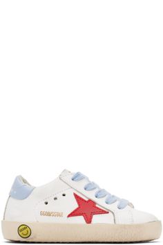 Golden Goose - Baby White Super-Star Sneakers Star Sneakers, Super Star, Home Products, Logo Stamp, Golden Goose, Terry Cloth, Leather Sneakers, Kids Clothing, Baby Shop