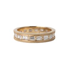 Metal: 14k Yellow Gold, Size: 6 Classic Yellow Gold Jewelry With Baguette Diamonds, Classic 14k Gold Jewelry With Baguette Cut, Baguette Band, Baguette Diamond Band, Fake Wedding, Erin Gates, Ring Inspo, Chocolate Diamonds, Baguette Diamonds