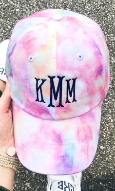 Every girl needs a tie dye baseball hat! Curved Brim Hat With Letter Print, Personalized Adjustable Baseball Cap For Summer, Personalized Summer Baseball Cap With Curved Brim, Personalized Summer Trucker Hat With Curved Brim, Trendy Brimmed Hat With Embroidered Logo, Pink Curved Brim Hat Personalized, Spring Brimmed Hat With Letter Print, Personalized Summer Snapback Hats, Trendy Personalized Pink Hat