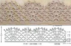 the side and back of a crocheted lace with two rows of flowers on it