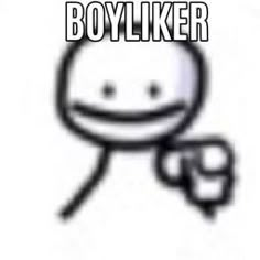 a white background with the words boyliker on it and an image of a smiley face