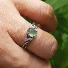 Emerald And Sapphire Silver Ring | Shinygemlight Jadeite Jewelry, Jadeite Ring, Sapphire Silver Ring, Wealth Abundance, Plated Ring, Gold Plated Rings, Red Ruby, Gemstone Healing, Gemstone Jewelry