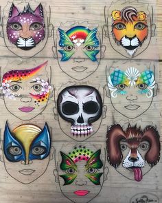 Designs by Emerald Face Painting Funny Face Paint, Weird Vintage, Hallowen Ideas, Halloween Creepy, Face Art Makeup, Belly Painting