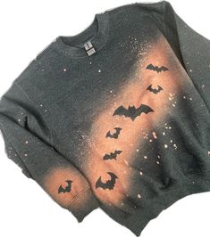 Grunge Crew Neck Sweater For Halloween, Halloween Crew Neck Sweatshirt With Screen Print, Halloween Bats, Fall Sweatshirt, Mommy And Me, Unisex Shirt, Unisex Sweatshirt, Color Variations, New Baby Products