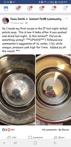 an instagram page with two pictures of the same metal bowl and one is missing