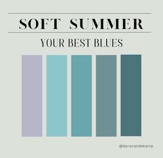 Color Combination Soft Summer, Brown For Soft Summer, Palette Summer Soft, Soft Summer Blue Colour Palettes, Soft Summer Clothes, Cool Summer Color Palette, Elemental Colour Soft Summer, Light Summer Clothes, Soft Summer Fashion