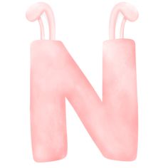 the letter n is made up of pink plastic