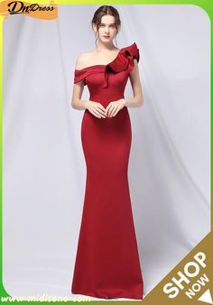 Summer Formal Red Off Shoulder Long Mermaid Evening Dress Red Mermaid Dress For Formal Occasions, Elegant Red Mermaid Fishtail Dress, Red Fishtail Mermaid Dress For Party, Red Mermaid Hem Evening Dress For Banquet, Red Mermaid Hem Dress For Banquet, Red Mermaid Hem Maxi Dress For Prom, Red Maxi Dress With Mermaid Hem For Prom, Red Mermaid Dress With Mermaid Hem For Prom, Red Floor-length Mermaid Dress For Banquet