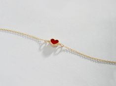 Remember the famous song, loving her was red. The original color of love never become a cliché since it always a show the reflection of love. Choose your own day, gift in your own way on a anniversary, your special day or a lovely Friday. D E T A I L S * Made to Order. * 100% 14k Solid Gold * Choice of Gold Color: Yellow Gold, Rose Gold, White Gold * Charm Height: 5 mm / 0.19 inch * Charm Width: 5 mm / 0.19 inch * Chain length is adjustable from 6 to 7 inches. * Ready to Ship in 1-3 Business Day Red Heart Bracelet, Gold Jewelry Gift, Fine Gold Jewelry, Real Gold Jewelry, Gold Alloys, Blue Evil Eye, Evil Eye Charm, Evil Eye Bracelet, Polish Jewelry