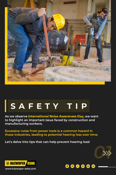 On International Noise Awareness Day, let's address a prevalent workplace hazard in the construction and manufacturing industry, which is hearing loss. Explore these essential safety tips to prevent this hazard  and promote a safer workplace environment for your workers. Manufacturing Industry, Learning Management System, Hearing Loss, Classroom Setting, Social Interaction