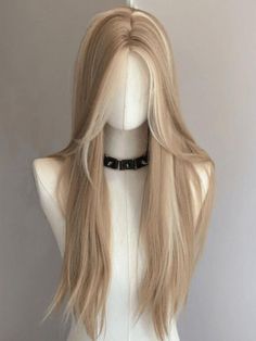 Different Kinds Of Blonde Hair Colors, Milk Tea Blonde Hair, Cute Wigs, Blonde Hair Wig, Color Hair Ideas, Pretty Wigs, Pearl Blonde, Hair Color Ideas For Blondes