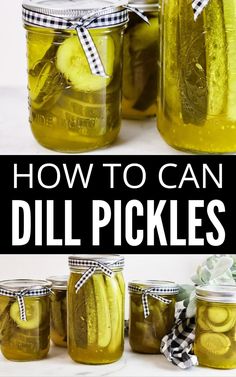 jars filled with pickles sitting on top of a table