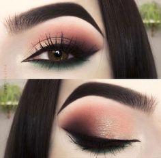 Bronze Smokey Eye, Green Eyeliner, Makeup Tutorial Step By Step, Makeup Secret, Makeup Humor, Batons Matte, Glitter Eye Makeup, Eyeliner Gel, Glitter Eye