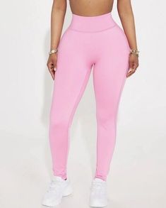 Fashion nova Bubble Gum Pink Leggings Ruched Back V Back Claudia Elevate  | eBay Pink High Waist Leggings With Elastic Waistband, High Waist Pink Leggings With Elastic Waistband, Bubble Gum Pink, Pink Leggings, Bubblegum Pink, Outfits With Leggings, Bubble Gum, Fashion Nova, Gum