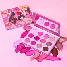 Sakura Palette - Anime Makeup Kawaii Eyeshadow, Anime Cosmetics, Cosplay Makeup Anime, Anime Inspired Makeup, Sakura Makeup, Makeup Anime, Dreamy Colors, Pink Eyeshadow Palette, Shoujo Anime