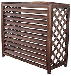 a wooden rack with lattice design on the front and sides, made out of wood