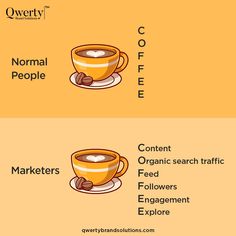 two different types of coffee on the same page