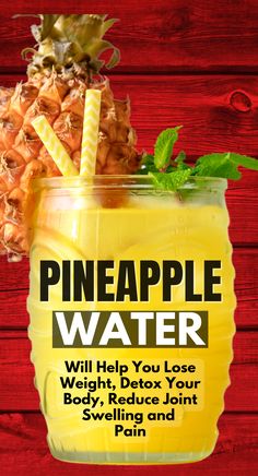 a pineapple drink with the words pineapple water on it and an image of a pineapple