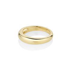 Crafted in 14k gold, our Everyday Dome Ring is a sleek and versatile piece. Perfect for stacking—try wearing two on one finger in mixed gold colors for a chic statement—or wear it solo for a refined, minimalist look. This ring is a timeless addition to any jewelry collection. Timeless Ring With Polished Edges, Sleek White Gold Rings With Polished Finish, Elegant Stackable Yellow Gold Wide Band Ring, Elegant Stackable Wide Band Ring In Yellow Gold, Elegant Yellow Gold Stackable Wide Band Ring, Classic Everyday Diamond Ring With Open Band, Modern Yellow Gold Bands For Promise Ring, Timeless Yellow Gold Open Band Ring, Elegant Stackable Wide Band Ring In 14k Gold