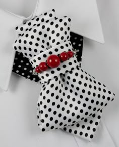 Spotted Tie for Women, White Bow Tie, Polka Dot Necktie, Multi Functional Tie Stylish Neckwear for Women - Etsy Diy Necktie Projects, Combination With Black, Classic Black Suit, Fancy Tie, Sewing Collars, Tie Crafts, White Bow Tie