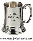 a metal mug with the words metal polishing kits on it