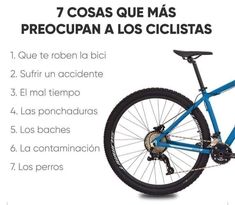 an advertisement for a mountain bike with information on the front and rear wheel, in spanish