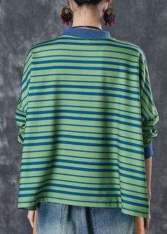 Style Green Oversized Striped Cotton Sweatshirt Streetwear SpringFabric: Cotton BlendedSize & Fit: Fit: This garment fits true to size.Length: Size XL measures 24.18"from shoulder to hemBust: Great for any cup size. Waist: Loose Fit. Comfortable room throughout midsection.Hip: Loose Fit - room for hips. Hand Wash Cold. Streetwear Spring, Two Piece Sets Summer, Sweatshirt Streetwear, Spring Fabric, Comfortable Room, Denim Patchwork, Cotton Scarf, Chiffon Shirt, Spring Style