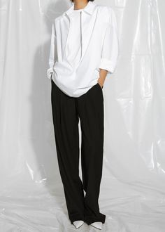 Gelso Pleated Trousers - Black – The Frankie Shop Wide Leg Bottoms With Folds For Workwear, Chic Folded Bottoms For Fall, Chic Bottoms With Folds For Fall, Elegant Workwear Bottoms With Folds, Spring Workwear Bottoms With Folds, Elegant Folded Bottoms For Workwear, The Frankie Shop, Frankie Shop, Pleated Trousers