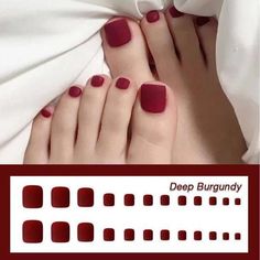 Red Toenails, Fake Toenails, Gel Toes, Cat Eye Nails, Beauty Equipment, Deep Burgundy, Style Change, False Nail, Us Nails