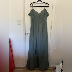 This Beautiful Bridesmaid Dress Has Detachable Shoulder Detail And Has Not Been Altered At All. Revelry Bridesmaid, Eucalyptus Color, Revelry Dresses, Glass Dress, Beautiful Bridesmaid Dresses, Birdy Grey, Bridesmaid Dress Sizes, Grey Women, Birdy