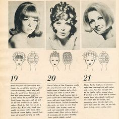 60’s Hair, 70s Hairstyles, Roller Sets, Retro Updo