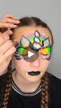 Facepainting Ideas Unicorn, Face Paint Unicorn, Easy Unicorn Makeup, Unicorn Face Paint Easy, Unicorn Face Paint, Face Painting Unicorn, Unicorn Makeup, Witch Face