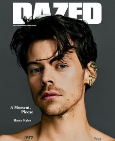 a man with piercings on his ears is featured in the cover of dazed magazine