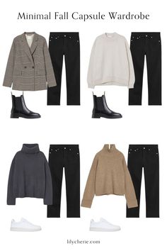 Capsule Winter Wardrobe 2022, Fall 2023 Capsule, Autumn Minimal Outfit, Winter Capsule Wardrobe 2022, Fall Capsule Wardrobe 2022, Black Capsule Wardrobe, Office Capsule Wardrobe, Capsule Wardrobe Winter, Capsule Wardrobe 2022