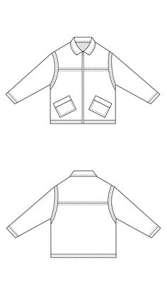 the front and back views of a jacket