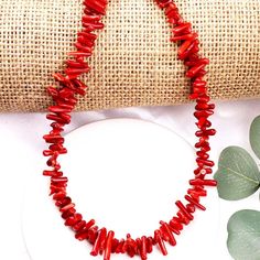 Red Coral Chips Necklace, Natural Coral Choker for Women, Necklace for Girls, Gift for Her, Handmade Jewelry, Genuine Gemstone Necklace Materials: Natural Coral, Stainless Steel. Red Coral Chips: approximately 6mm to 10mm in length Closure: Lobster Clasp. Chain Extender: 2 inches --------------------------------------------------------------------------------------------- ❤SHIPPING Processing Time: 1-3 days Shipping Day: Monday, Wednesday, Friday USPS Ground Advantage(within the U.S ): 2-5 business days * FREE SHIPPING on all orders over $35 in the USA! ----------------------------------------------------------------------------------------------- Packaging: The necklace/bracelet will come in a decorative jewelry pouch, making it suitable for gifting or safe storage. ❤ Gift Wrapping If you Handmade Turquoise Necklace, Natural Coral, Jewelry Tags, Chain Extenders, Coral Beads, Girls Necklaces, Nature Bracelets, Red Coral, Jewelry Pouch