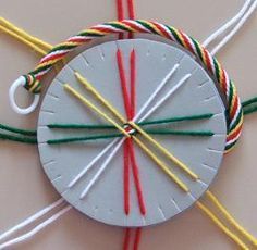 a white clock with red, yellow and green wires attached to it's face