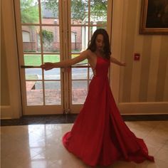 Only Worn One Time ! Like New And In Perfect Condition Comes With The Shoes ! Red Satin Dress, Sherri Hill Dresses, Formal Gown, Sherri Hill, Red Satin, Satin Dress, Formal Gowns, One Time, Satin Dresses