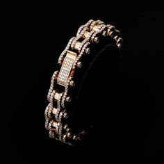 The 18mm Paved Bike Link Bracelet is fully encrusted with brilliant clear stones. Weight(8 inch): 93 grams PVD Plating guarantees a long-lasting finish Clear Stone, Spring Sale, Bracelets And Charms, Silver Roses, Silver Rose Gold, Gold And Silver, Link Bracelets, Diamond Bracelet, Silver Gold