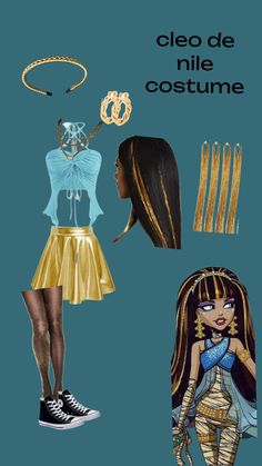 Cute Iconic Halloween Costumes, Cleo And Dulce Halloween, Cleo Monster High Costume Halloween, Monster High Cleopatra Halloween Costume, Cleo Patra Halloween Costume, Lagoona Monster High Costume, Cleo Denile Monster High Costume, Monster High Halloween Costumes Cleo, Cleopatra Monster High Costume